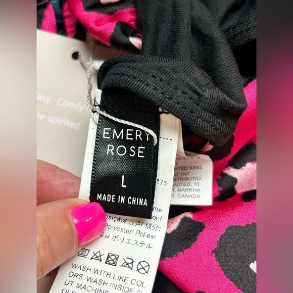 Emery Rose Animal Print Draped Bodysuit Size Large NWT - Picture 6 of 7